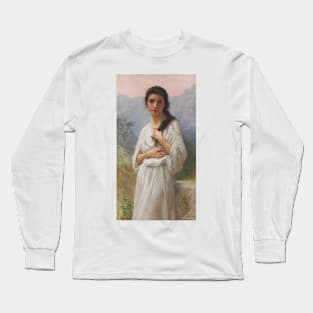 L'Attente by William-Adolphe Bouguereau Long Sleeve T-Shirt